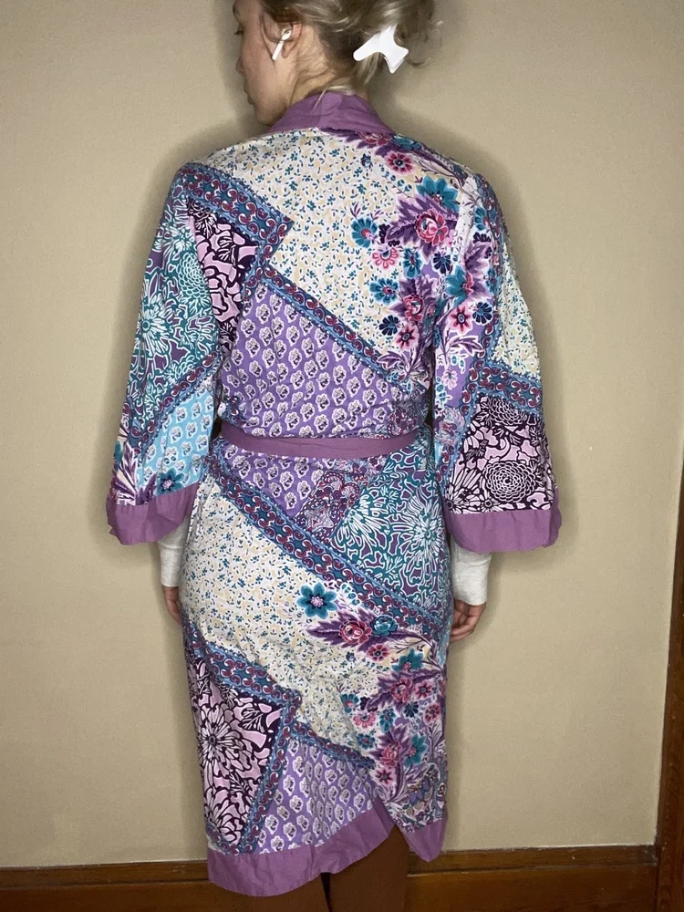 Soft Surroundings Purple Patchwork Robe - Picture 2 of 13